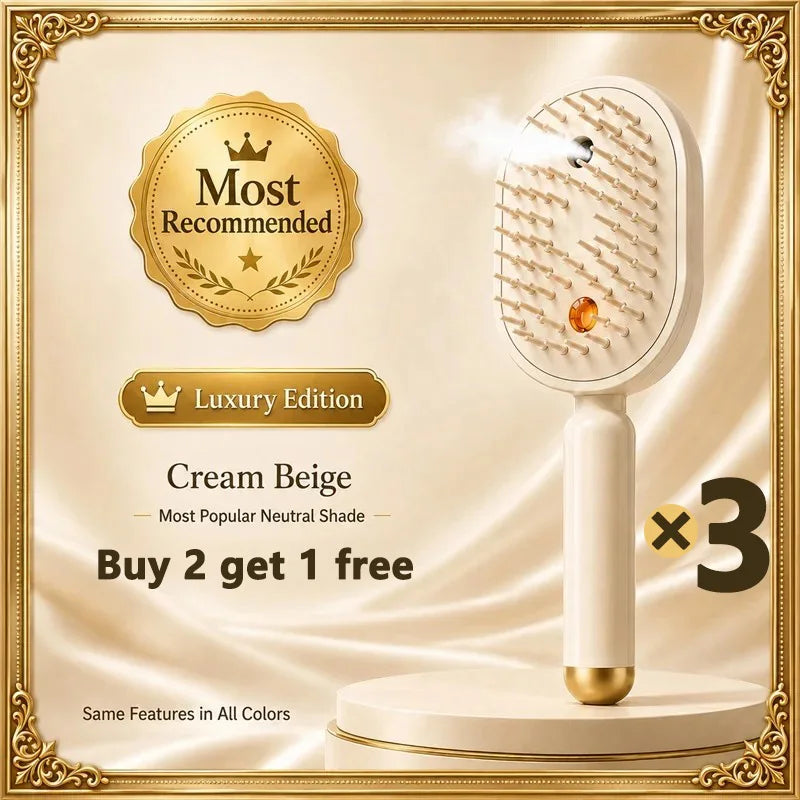 IN 2026 Nano Mist Hair Brush Electric Spray Comb Scalp Massager Rechargeable Detangling Brush Smooth Hair Care Device