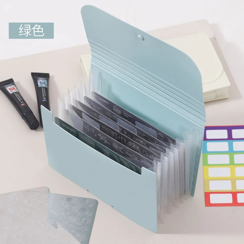 Macaron High-Aesthetic Multi-Layer Accordion File Folder Compact Portable Nail Art Organizer For Nail Stamping Plate Storage