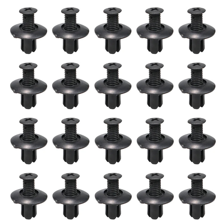 8mm Plastic Rivets Fasteners Screw Car Bumper Fender Black Rivet Car Fastener Clips for Toyota Focus Kia Nissan Yamaha