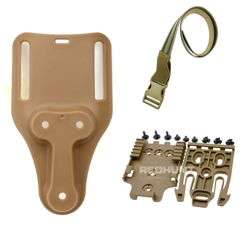 Tactical Drop Leg Holster QLS 19 22 Mid-low Belt Holster Loop Universal Pistol Holster Elactic Thigh Strap for Hunting