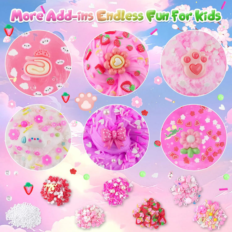 70ml DIY children's stress relief soothing toy crystal slime handmade ice cream cup girl material pack slime making dessert