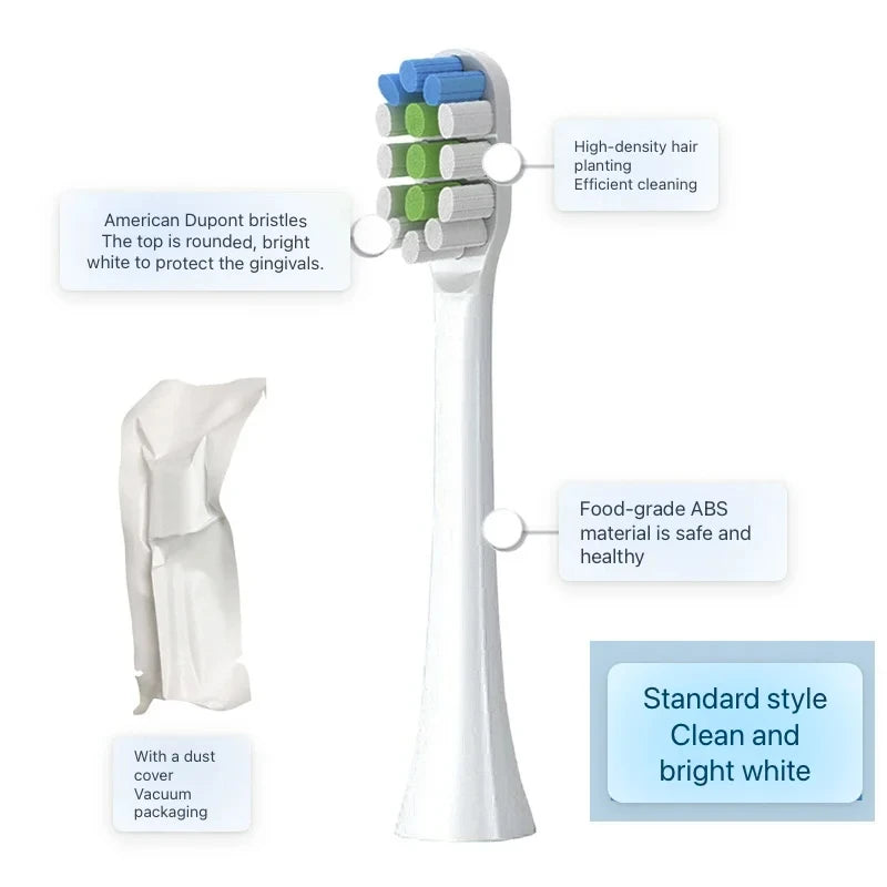 8pcs Replacement Toothbrush Heads for Revyline RL 044  Electric Toothbrush Accessories Nozzles Bristles Head for Revyline RL044