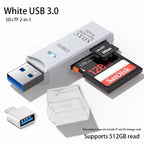 2-in-1 Multi Functional  USB 3.0 Card ReaderMiniSD TFMemoryCardReaderUSBFlashDrive CardreaderAdapter For PCLaptops Accessories