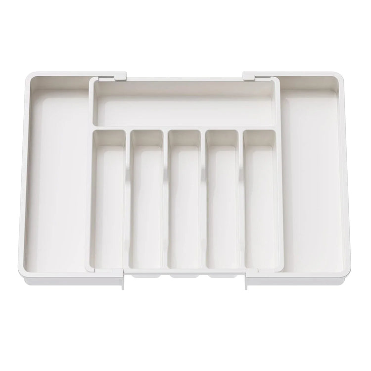 UpgradedAdjustable Plastic Cutlery Drawer Organizer Divided Storage Tray Space Saving Holder for Kitchen Knives Spoons Tableware