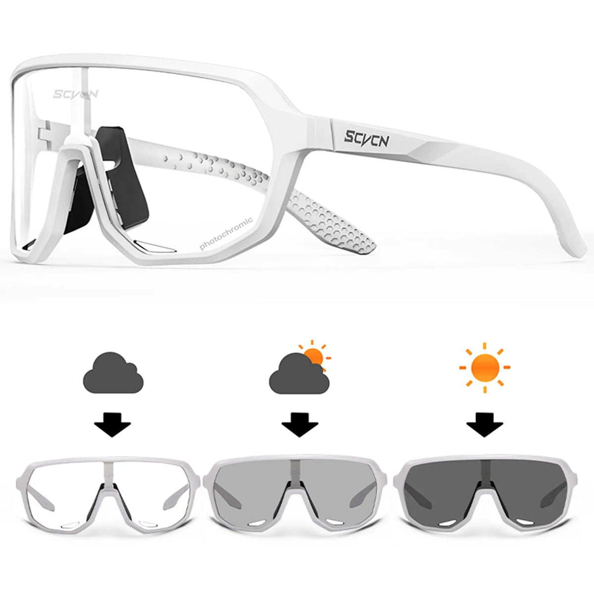 SCVCN Hiking Eyewear Sports Glasses for Men MTB Bike Bicycle Sports UV400 Hunting Driving Cycling Glasses Fashion Sunglasses