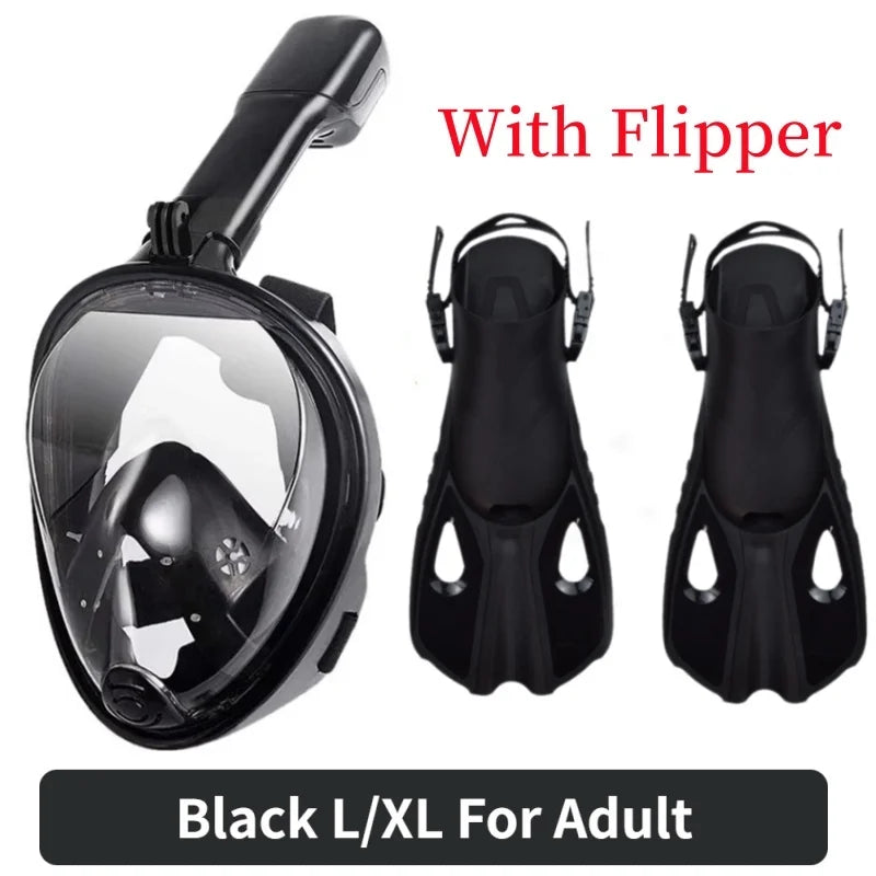 Underwater Scuba Anti Fog Full Face Diving Mask Snorkeling Respiratory Masks Safe Waterproof Swimming Equipment for Adult Kids