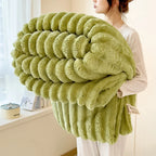 Thickened Wide Striped Flannel Multifunctional Blanket Autumn, Can Be Used As Bed Sheet Winter Blanket, Sofa Blanket,nap Blanket