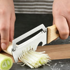 Kitchen Peeler with Wooden Handle for Peeling and Slicing Fruits and Vegetables Stainless Steel Vegetable Peeler Kitchen Tool