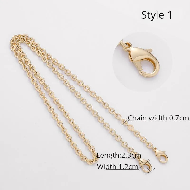 Golden Bag Chain women bag bag chain accessories Metal Extension Chains Crossbody Belt Replacement Bags Strap For Women's Bag