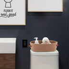 Oval Woven Bathroom Storage Basket, Multifunctional Desktop Organizer, Toilet Paper Holder, Toy Storage Basket  Basket Storage