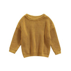 Autumn Baby Girls Boys Sweaters Coat Kids Knitting Pullovers Tops Baby Boys Girls Solid Color Basic Cotton Long Sleeve Sweater