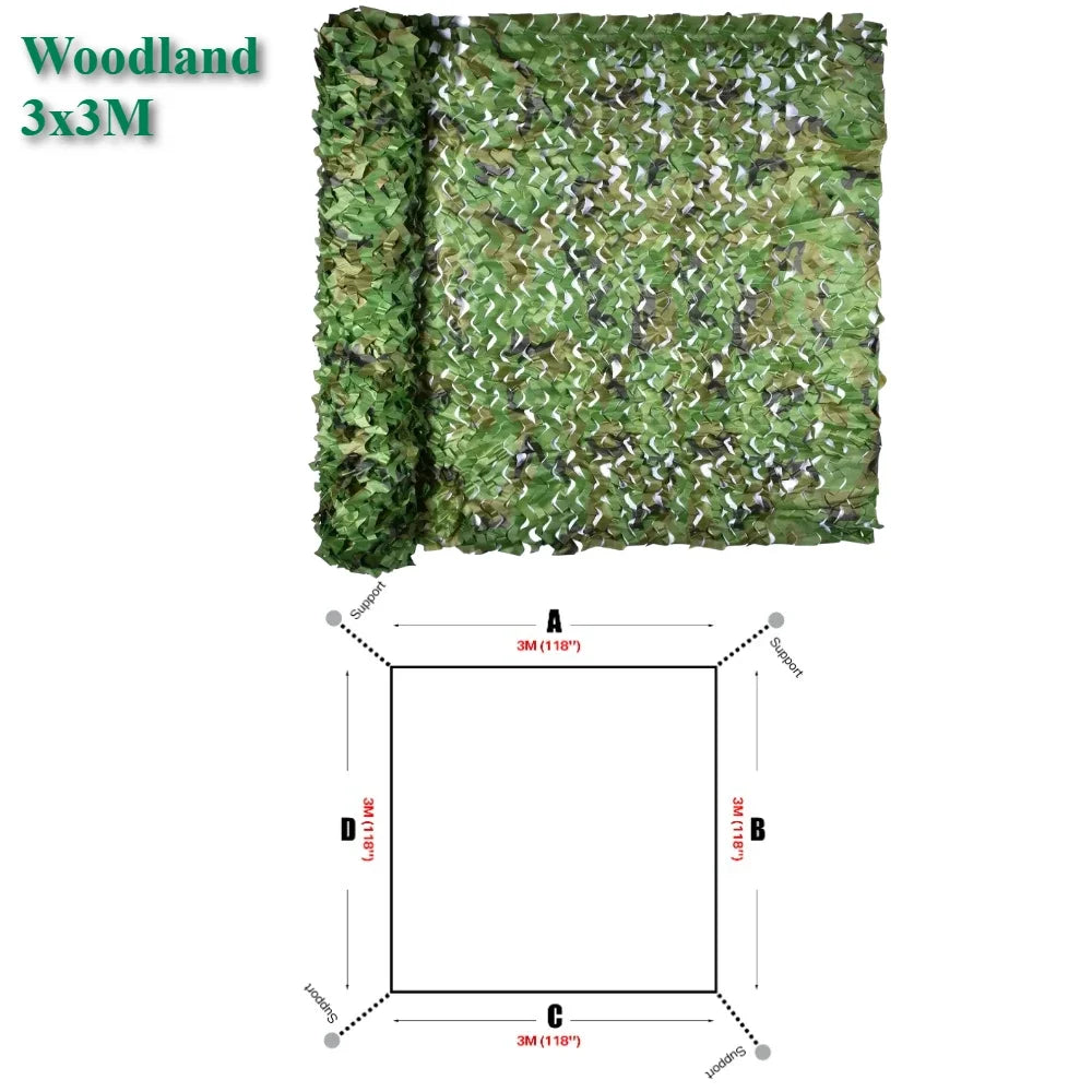 Camouflage Net Shade Net for Hunting Home Decor Paintball Bird Watching Camping Car Cover Hunting Blind Tree Stand Theme Decor