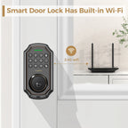 1/2/4PCS Arpha Smart Door Lock Keyless Entry Keypad Electronic Deadbolt WiFi Door Lock with Tuya App Control Auto Lock One-Time Password Anti-Peeping Passcode Battery Powered for Home Front Door