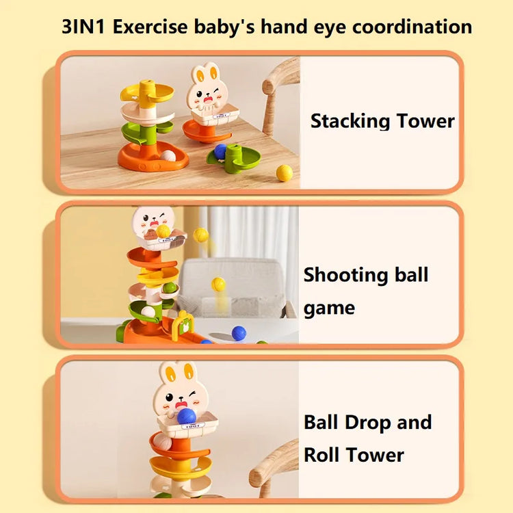 Montessori Baby Ball Drop Toy Toddlers Educational Toys for Children Activity Games Baby Learning Tower Stacking Toys for Babies