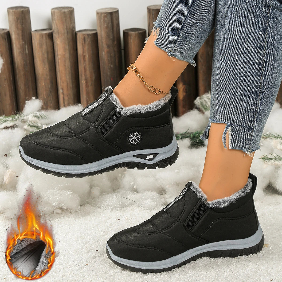 Women's Boots, lightweight Women's Shoes, Thickened Fleece Comfortable Soft-Soled Women's Casual Shoes, Free Shipping Shoes