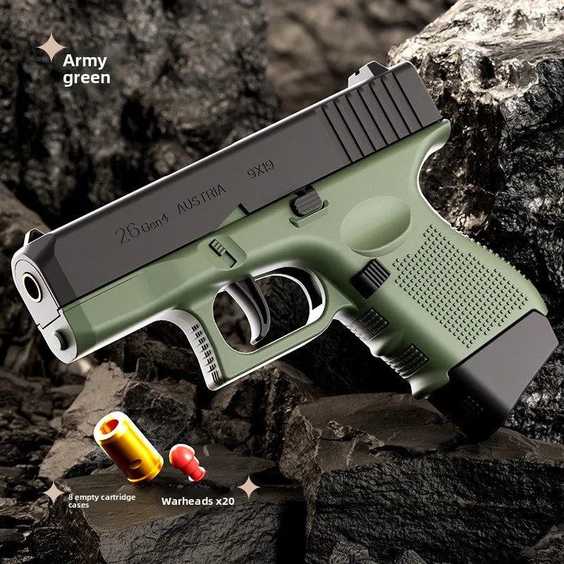Shell Ejection Toy Gun Pocket Pistol Model Manual Burst Blaster Mechanical Shooting Game Toy Outdoor CS Toy Movie Prop