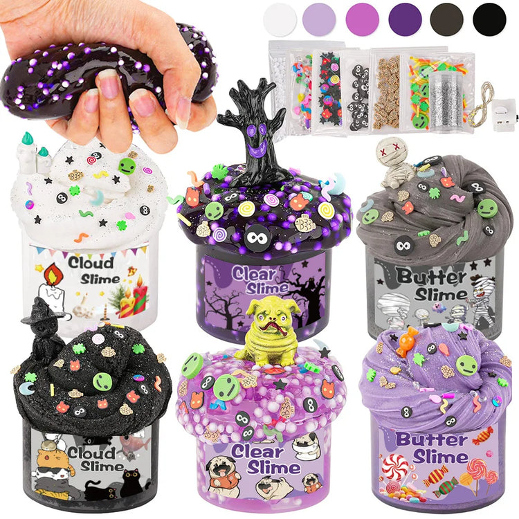 70ml DIY children's stress relief soothing toy crystal slime handmade ice cream cup girl material pack slime making dessert