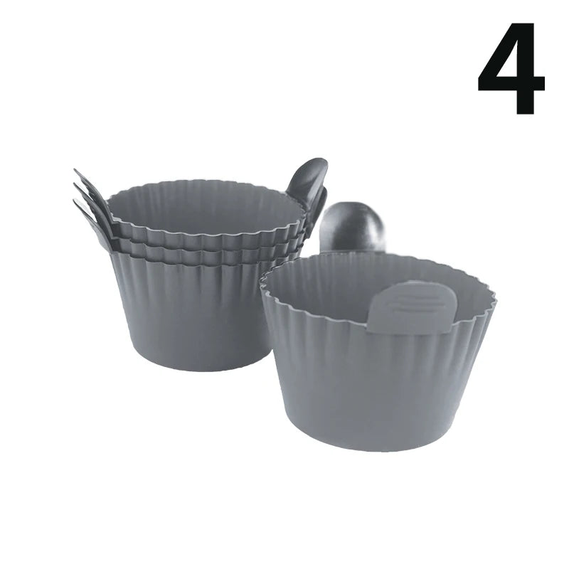 Dishwasher Safe Air Fryer Silicone Egg Cups Silicone Egg Cooker Mold Reusable Egg & Cake Baking Cups Safe Ramekins Muffin Liners
