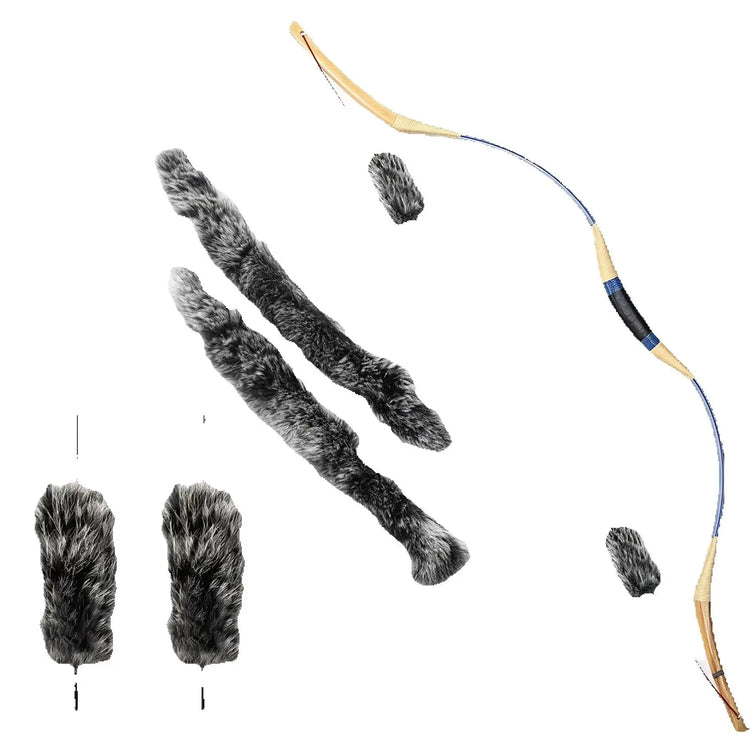 2 Packs Archery Fur Rabbit Hair Bow String , Lightweight Shock Absorber for Recurve Bow Longbow Shooting Accessories
