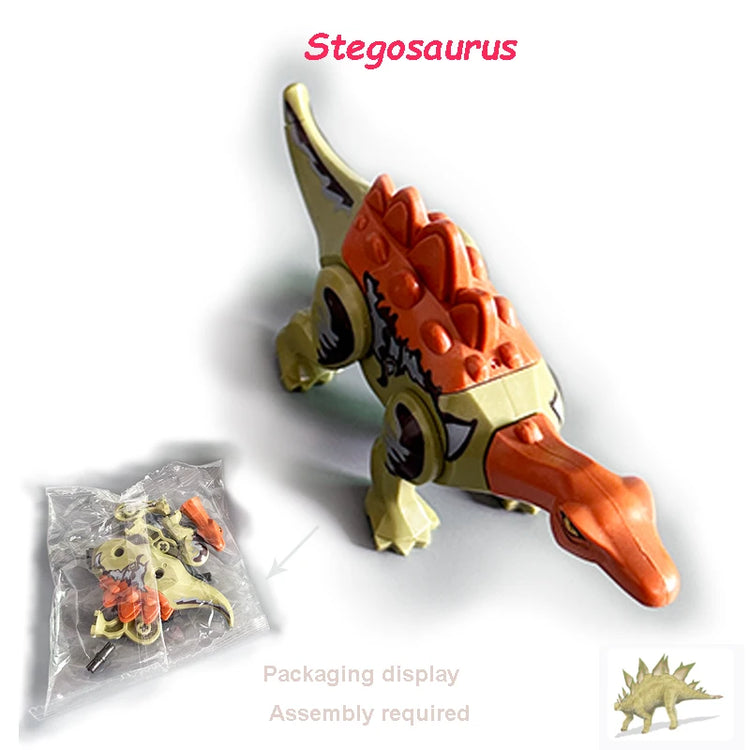 Dinosaur Figures World Building Blocks Set Jurassic Dino Model Educational STEM Bricks DIY Assemble Toys for Kids Birthday Gifts