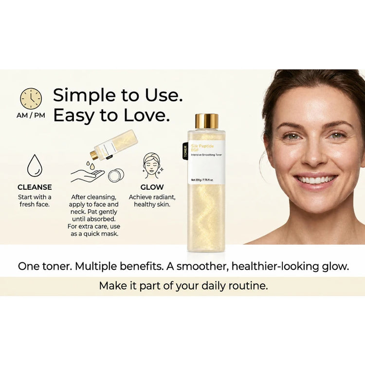 EGF Silk Peptide Toner 220g Hydrate Facial Essence Water Revitalize Improve Rough Skin Revitalize Refreshing Non-sticky Texture