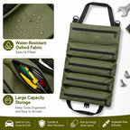 Heavy Duty Roll Up Tool Bag, Oxford Fabric Multi Tool Organizer for Mechanics Electricians Carpenters, Garage Storage
