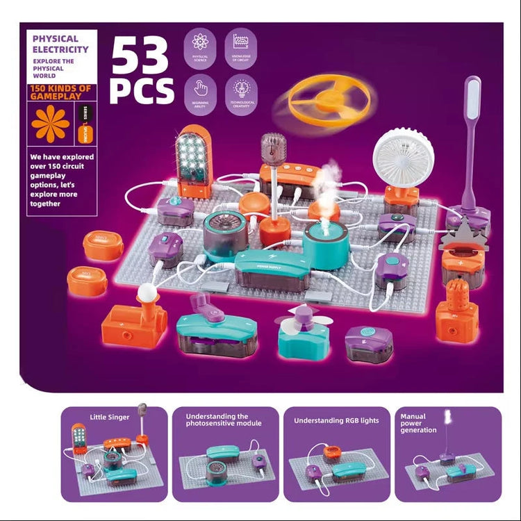 STEM Science Experiment Set for Kids - Electronic Building Blocks Physics Circuit Experiment Toys for Education And Learning