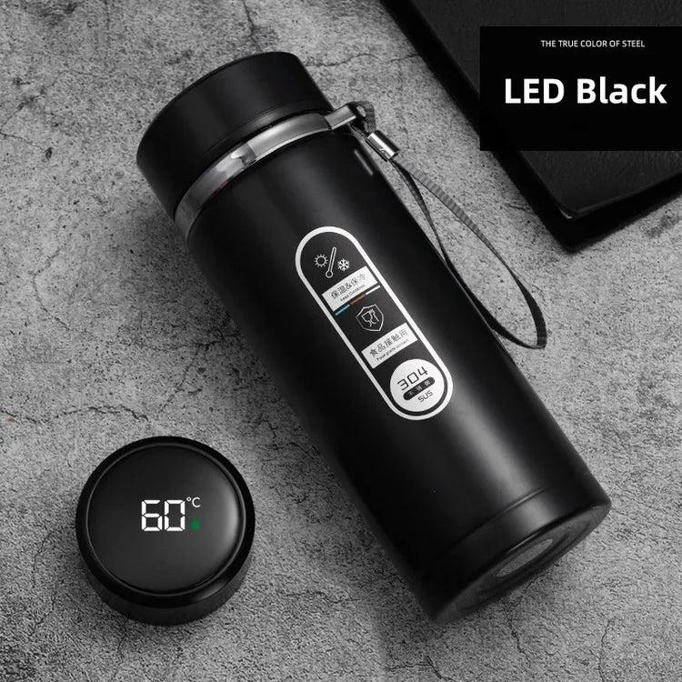 SoftAura Stainless Steel Thermos Bottle LED Temperature Display 500ML- 1L Sus304 Vacuum Flask Portable Cup  2026 New