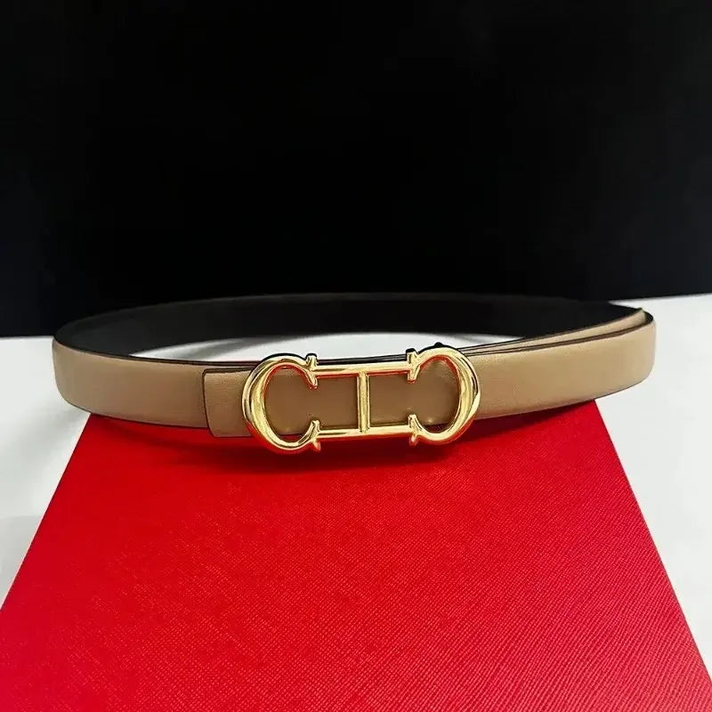 New Thin 2.5cm Women Belt Designer ladies Reversible Leather Belts for women Female Belt for Jeans women dress belts