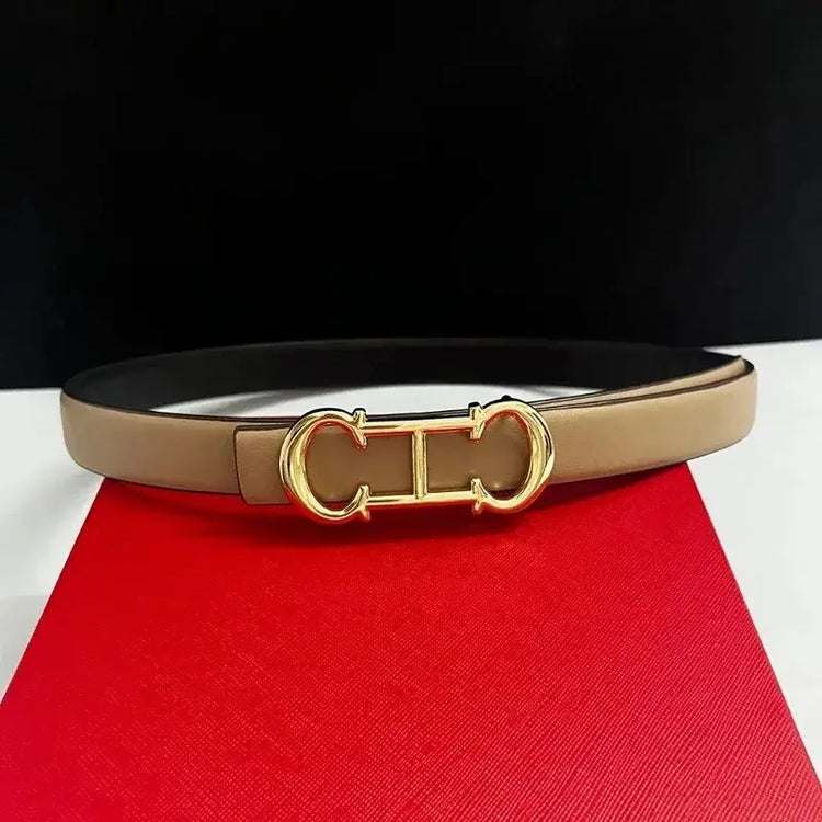 New Thin 2.5cm Women Belt Designer ladies Reversible Leather Belts for women Female Belt for Jeans women dress belts