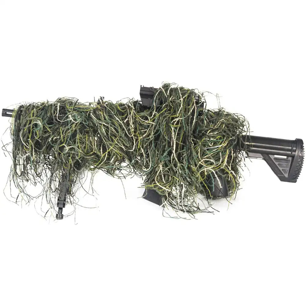 Jungle/Desert/Snow Ghillie Rifle Cover Wrap Synthetic w/Elastic Strap Camouflage Airsoft Hunting Blind Ropes 1.4M CS Gun Wraps