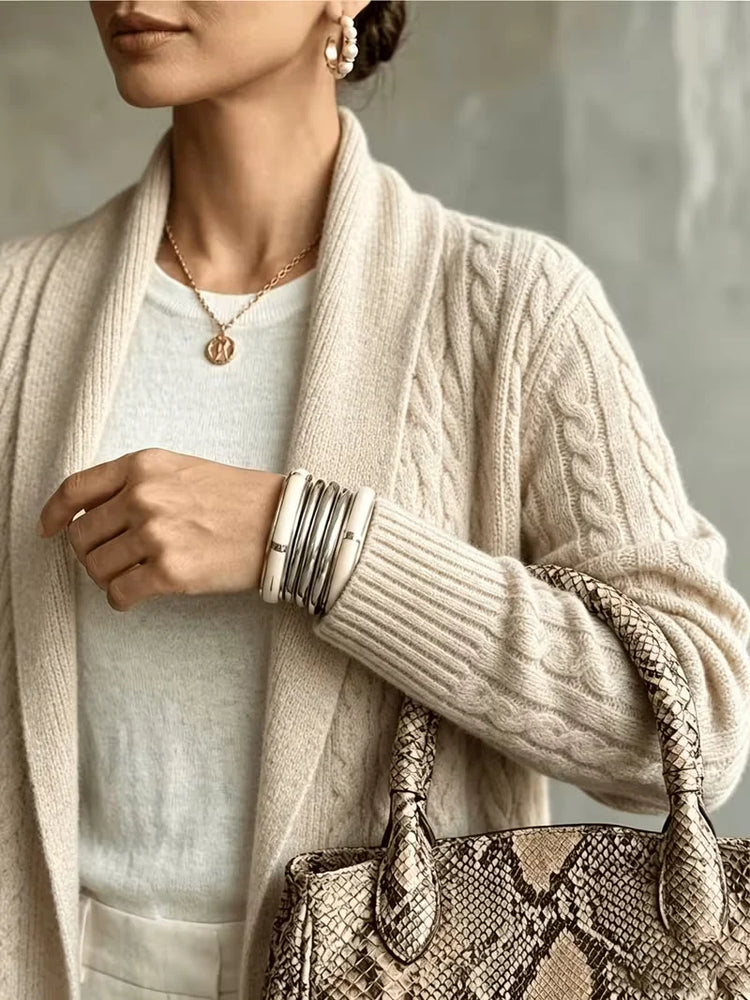 Women's Plus Size Long Knit Cardigan Loose Slimming Open Front Long Sleeve Sweater Coat Casual Commuter Fall Winter Layering