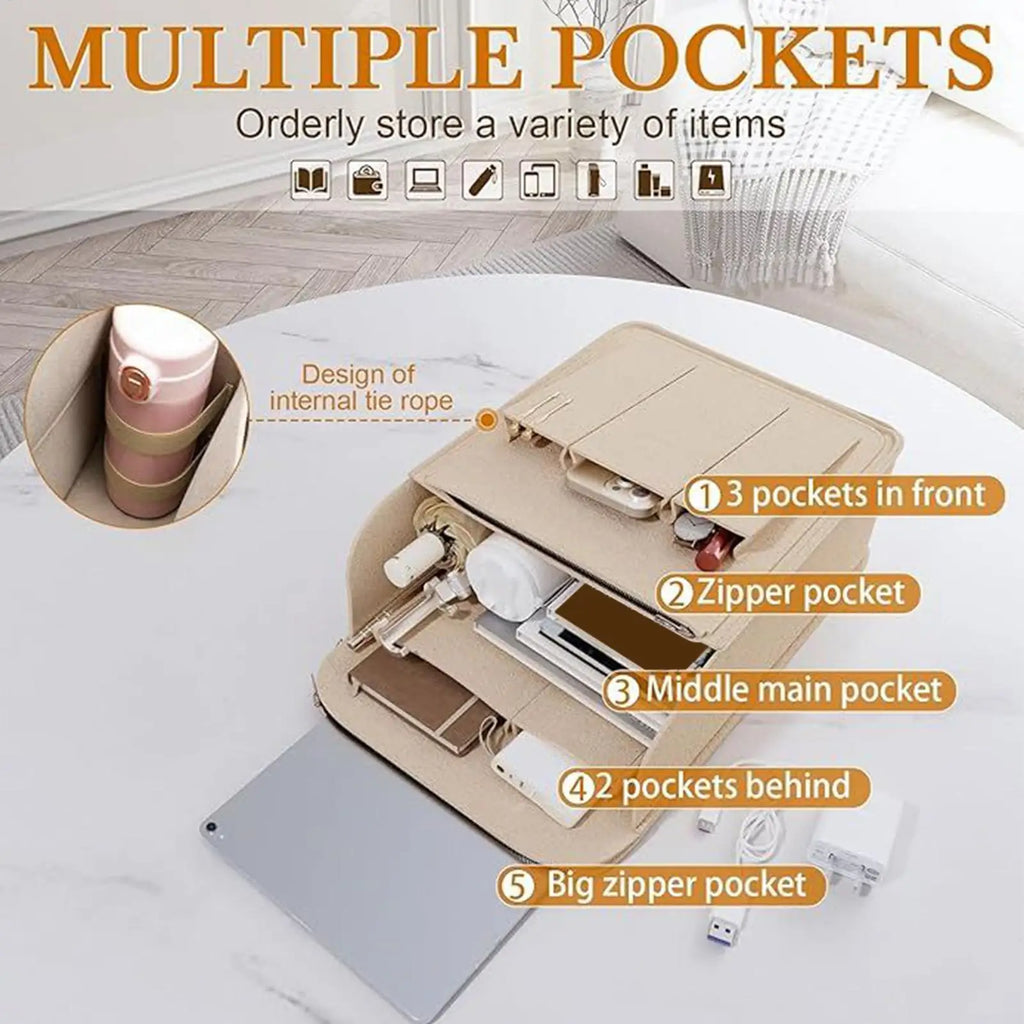 Bookbag Organizer Insert Large Capacity Portable Backpack Storage Bag Multi Pockets Rucksack Tidy Pouch for Cosmetics Phone
