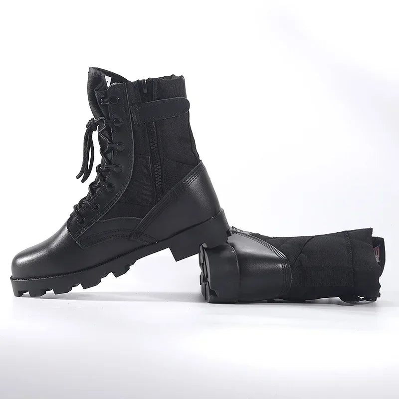 Lace Up Waterproof Outdoor Shoes Breathable Canvas Camouflage Tactical Combat Desert Ankle Boots Men Boots