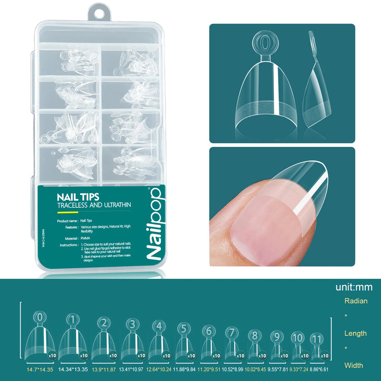 Nailpop 120pcs Acrylic Nails Fake Capsule Short Almond Coffin Square Artificial Nail Extension Soft Gel Tips Accessories Tools