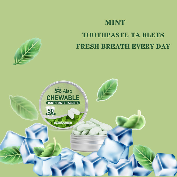1PCS Travel Size Mouthwash Tablets, Mint Flavor, Travel Toothpaste, Keep Fresh Breath for a Long Time, Do Not Swallow, 50Tablets