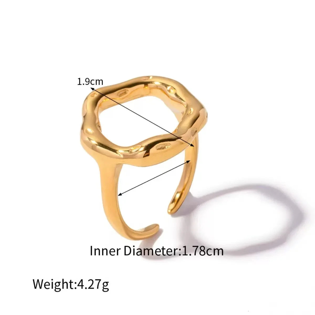 5PCS Fashionable, Simple, High Quality Gold Shell Conch Irregular Geometry Men's and Women's Ring Set