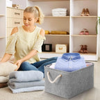 Foldable Storage Basket with Handle Rectangular Desktop Storage Box Home Supplies Underwear Socks Baby Toys Storage Bag