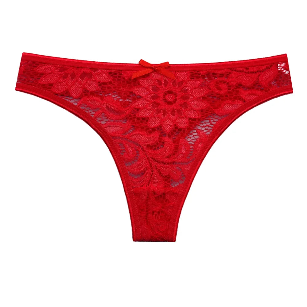 5 PCS/Set Sexy Lace Thongs Low Waist Underwear Women G-string Underpants Lady Bikini Panties Female Sexy Lingerie M-XL