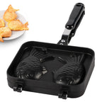 NonStick Bakeware Waffle Cake Maker Pan With 2 Sided Fish Shape Stainless Steel Mold