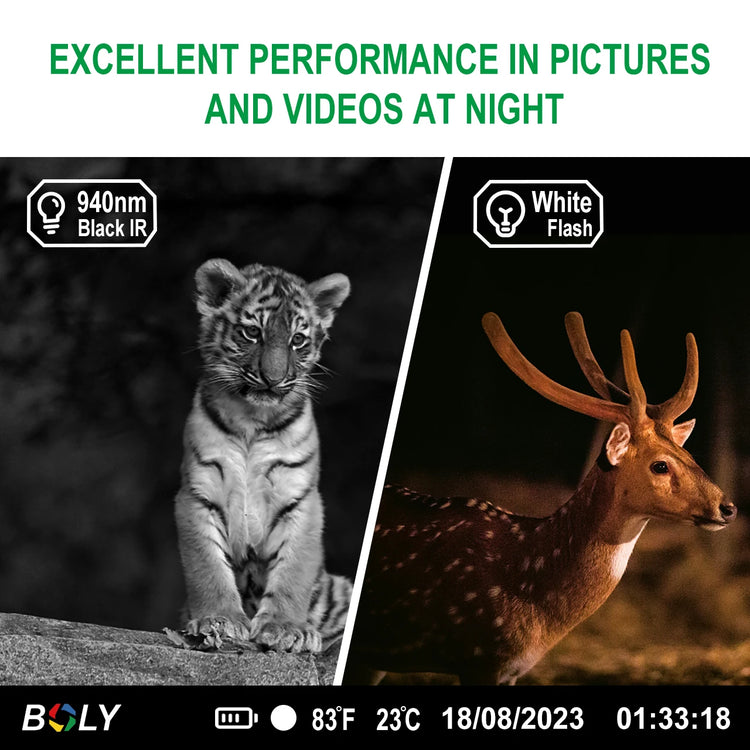 BolyGuard BG662-HQ 940nm Night Vision Invisible 4K Video 56MP Hunting Camera Portable Outdoor Trail Camera Gift SD Card