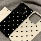 Minimalist Black White Polka Dot Phone Case For iPhone 17 Air 16 E 15 14 13 12 11 Pro Max Plus XR XS MINI Shockproof Soft Cover
