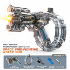 Space Electric Water Gun Energy Ring Burst transparent LED Lights Large Capacity Full Auto Continuous Fire Squirt Gun Toy