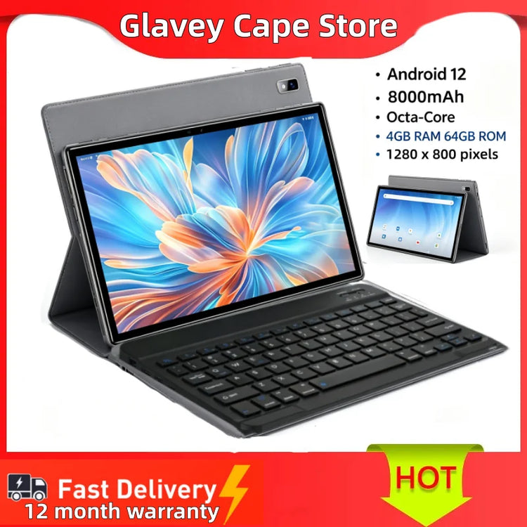 10.1 INCH T10 4GB RAM 64GB ROM Android 12 Tablet PC A6 CPU UNISOC SC9863A Processor, Type-C WIFI  Octa-Core Cortex-A53