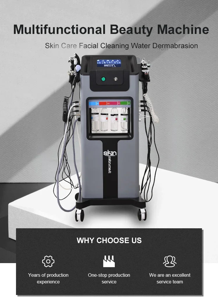 10 in 1 Hydra Dermabrasion Skin Care Master All In One Professional Water Oxygen Facial Machine Deep Cleansing Blackhead Removal