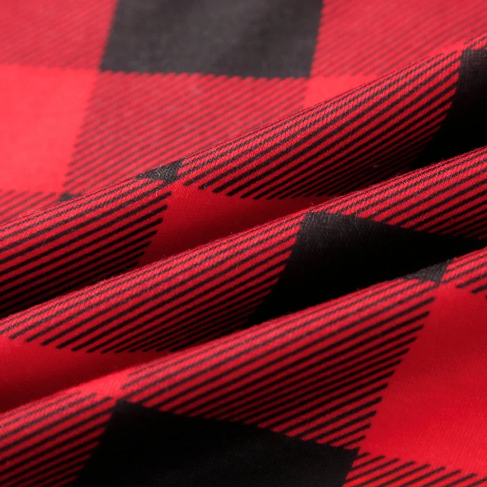 2026 New Year Couple Family Christmas Pajamas Red Plaid Costume for Adult Mother Kids Clothes Matching Outfits Sleepwear Set