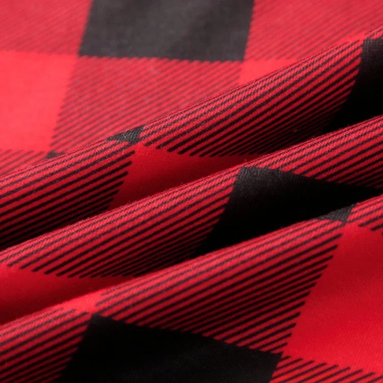 2026 New Year Couple Family Christmas Pajamas Red Plaid Costume for Adult Mother Kids Clothes Matching Outfits Sleepwear Set