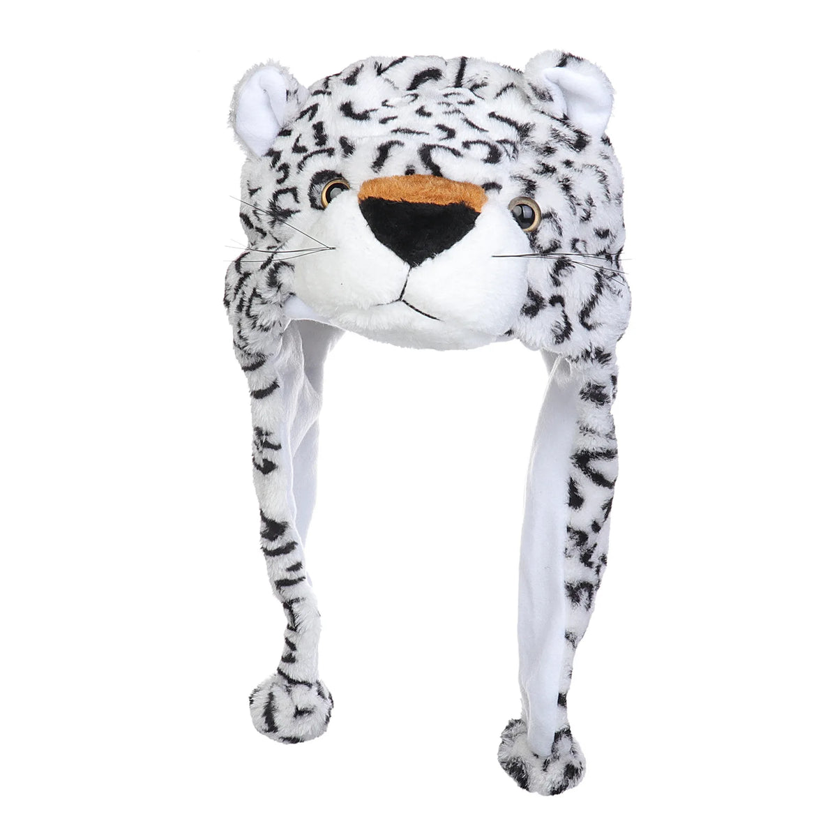 Fashionable Children's Winter Hat Plush Tiger Head Design Scarf Neck Protection Halloween Performance Cap Kids Warm Cozy Hat