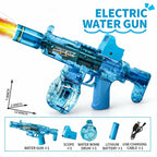 Space Electric Water Gun Energy Ring Burst transparent LED Lights Large Capacity Full Auto Continuous Fire Squirt Gun Toy