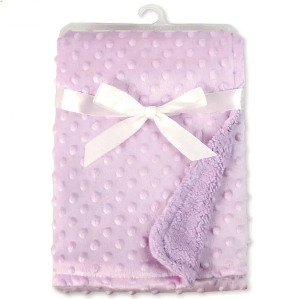 Baby Blanket & Swaddling Newborn Thermal Soft Fleece Blanket Winter Solid Bedding Set Cotton Quilt Infant Bedding Swaddle Wrap